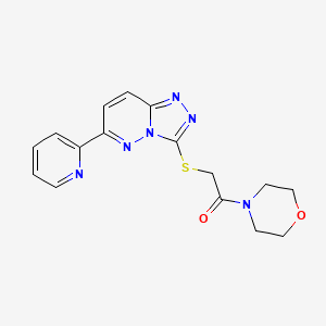 molecular formula C16H16N6O2S B2402212 1-吗啉-2-((6-(吡啶-2-基)-[1,2,4]三唑并[4,3-b]哒嗪-3-基)硫代)乙酮 CAS No. 894055-54-0