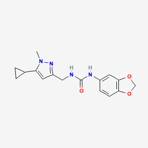 1-(benzo[d][1,3]dioxol-5-yl)-3-((5-cyclopropyl-1-methyl-1H-pyrazol-3-yl)methyl)urea