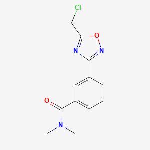 molecular formula C12H12ClN3O2 B2402225 3-[5-(Chloromethyl)-1,2,4-oxadiazol-3-yl]-N,N-dimethylbenzamide CAS No. 2279121-95-6