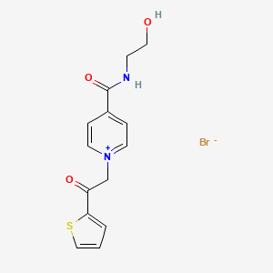 4-[(2-Hydroxyethyl)carbamoyl]-1-[2-oxo-2-(thiophen-2-yl)ethyl]pyridinium bromide