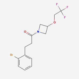 molecular formula C14H15BrF3NO2 B2402232 3-(2-Bromophenyl)-1-(3-(2,2,2-trifluoroethoxy)azetidin-1-yl)propan-1-one CAS No. 2320420-54-8