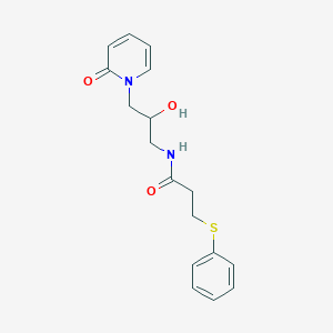 N-(2-hydroxy-3-(2-oxopyridin-1(2H)-yl)propyl)-3-(phenylthio)propanamide