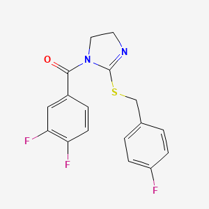 (3,4-difluorophenyl)(2-((4-fluorobenzyl)thio)-4,5-dihydro-1H-imidazol-1-yl)methanone