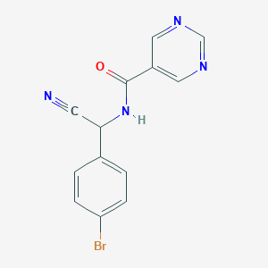 molecular formula C13H9BrN4O B2402239 N-[(4-Bromophenyl)-cyanomethyl]pyrimidine-5-carboxamide CAS No. 2418660-33-8