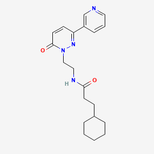 molecular formula C20H26N4O2 B2402245 3-cyclohexyl-N-(2-(6-oxo-3-(pyridin-3-yl)pyridazin-1(6H)-yl)ethyl)propanamide CAS No. 1021062-57-6
