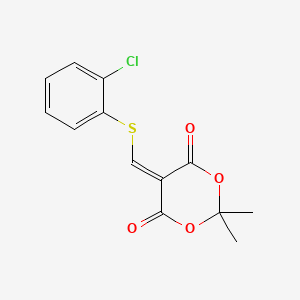 molecular formula C13H11ClO4S B2402257 5-(((2-Chlorophenyl)sulfanyl)methylene)-2,2-dimethyl-1,3-dioxane-4,6-dione CAS No. 477866-32-3