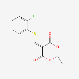 molecular formula C13H11ClO4S B2402257 5-(((2-Chlorophényl)sulfanyl)méthylène)-2,2-diméthyl-1,3-dioxane-4,6-dione CAS No. 477866-32-3