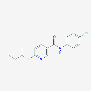 6-(sec-butylsulfanyl)-N-(4-chlorophenyl)nicotinamide