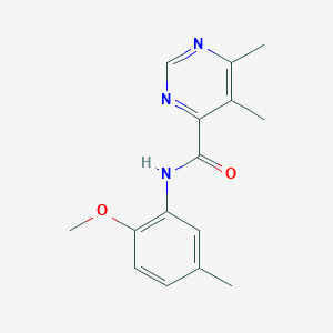N-(2-Methoxy-5-methylphenyl)-5,6-dimethylpyrimidine-4-carboxamide