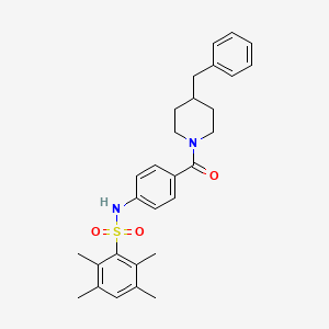 N-(4-(4-benzylpiperidine-1-carbonyl)phenyl)-2,3,5,6-tetramethylbenzenesulfonamide