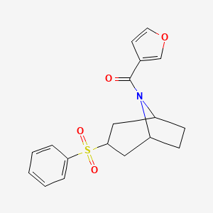 furan-3-yl((1R,5S)-3-(phenylsulfonyl)-8-azabicyclo[3.2.1]octan-8-yl)methanone