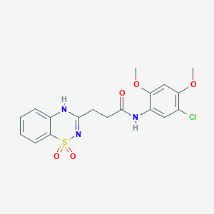 molecular formula C18H18ClN3O5S B2402294 N-(5-chloro-2,4-dimethoxyphenyl)-3-(1,1-dioxido-2H-1,2,4-benzothiadiazin-3-yl)propanamide CAS No. 1029779-22-3