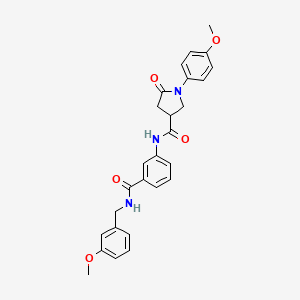 1-(4-Methoxyphenyl)-N-[3-[(3-methoxyphenyl)methylcarbamoyl]phenyl]-5-oxopyrrolidine-3-carboxamide