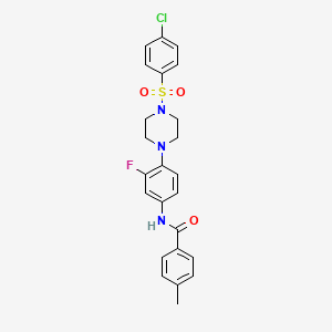 N-(4-{4-[(4-chlorophenyl)sulfonyl]piperazino}-3-fluorophenyl)-4-methylbenzenecarboxamide