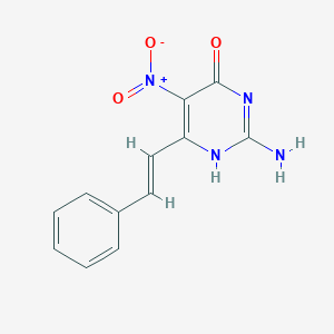 molecular formula C12H10N4O3 B240232 2-amino-5-nitro-6-[(E)-2-phenylethenyl]-1H-pyrimidin-4-one 