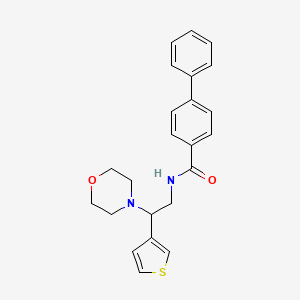 molecular formula C23H24N2O2S B2402327 N-(2-morpholino-2-(thiophen-3-yl)ethyl)-[1,1'-biphenyl]-4-carboxamide CAS No. 946328-01-4