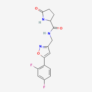 N-((5-(2,4-difluorophenyl)isoxazol-3-yl)methyl)-5-oxopyrrolidine-2-carboxamide