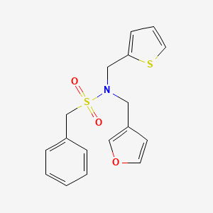 N-(furan-3-ylmethyl)-1-phenyl-N-(thiophen-2-ylmethyl)methanesulfonamide