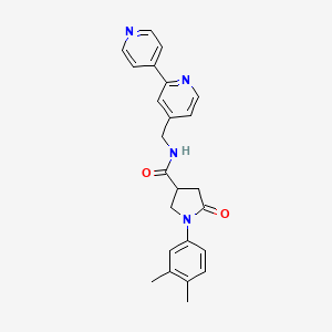 molecular formula C24H24N4O2 B2402347 N-([2,4'-bipyridin]-4-ylmethyl)-1-(3,4-dimethylphenyl)-5-oxopyrrolidine-3-carboxamide CAS No. 2034321-82-7