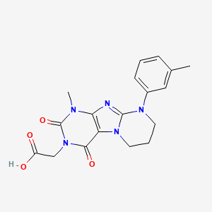 2-[1-methyl-9-(3-methylphenyl)-2,4-dioxo-7,8-dihydro-6H-purino[7,8-a]pyrimidin-3-yl]acetic acid