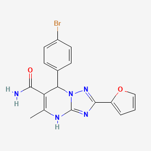 molecular formula C17H14BrN5O2 B2402355 7-(4-Bromophenyl)-2-(furan-2-yl)-5-methyl-4,7-dihydro-[1,2,4]triazolo[1,5-a]pyrimidine-6-carboxamide CAS No. 538352-84-0