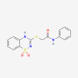 2-((1,1-dioxido-4H-benzo[e][1,2,4]thiadiazin-3-yl)thio)-N-phenylacetamide