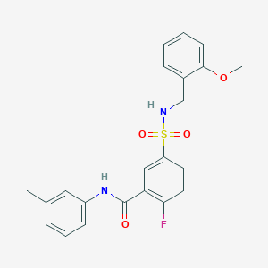 2-fluoro-5-(N-(2-methoxybenzyl)sulfamoyl)-N-(m-tolyl)benzamide