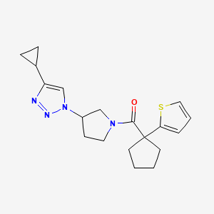 (3-(4-cyclopropyl-1H-1,2,3-triazol-1-yl)pyrrolidin-1-yl)(1-(thiophen-2-yl)cyclopentyl)methanone