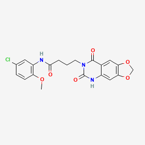 molecular formula C20H18ClN3O6 B2402371 N-(5-chloro-2-methoxyphenyl)-4-(6,8-dioxo-5,6-dihydro-[1,3]dioxolo[4,5-g]quinazolin-7(8H)-yl)butanamide CAS No. 1428378-99-7