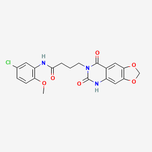 molecular formula C20H18ClN3O6 B2402371 N-(5-氯-2-甲氧基苯基)-4-(6,8-二氧代-5,6-二氢-[1,3]二噁唑[4,5-g]喹唑啉-7(8H)-基)丁酰胺 CAS No. 1428378-99-7