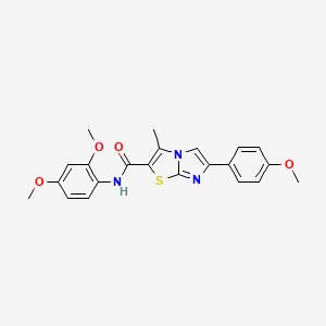 molecular formula C22H21N3O4S B2402374 N-(2,4-dimethoxyphenyl)-6-(4-methoxyphenyl)-3-methylimidazo[2,1-b][1,3]thiazole-2-carboxamide CAS No. 852135-06-9