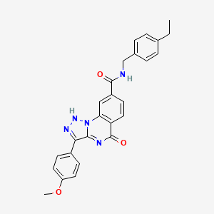 molecular formula C26H23N5O3 B2402381 N-(4-ethylbenzyl)-3-(4-methoxyphenyl)-5-oxo-4,5-dihydro-[1,2,3]triazolo[1,5-a]quinazoline-8-carboxamide CAS No. 1031595-95-5