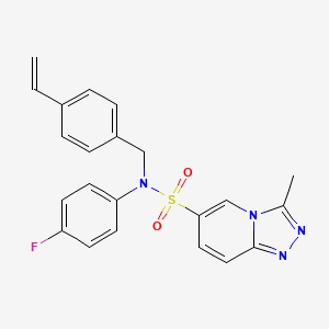 molecular formula C22H19FN4O2S B2402388 N~6~-(4-fluorophenyl)-3-methyl-N~6~-(4-vinylbenzyl)[1,2,4]triazolo[4,3-a]pyridine-6-sulfonamide CAS No. 1251704-30-9