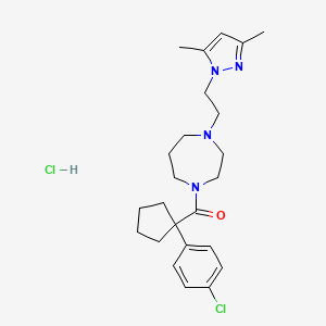(1-(4-chlorophenyl)cyclopentyl)(4-(2-(3,5-dimethyl-1H-pyrazol-1-yl)ethyl)-1,4-diazepan-1-yl)methanone hydrochloride
