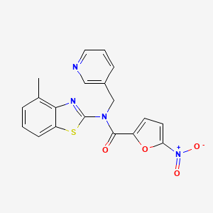 molecular formula C19H14N4O4S B2402400 N-(4-methylbenzo[d]thiazol-2-yl)-5-nitro-N-(pyridin-3-ylmethyl)furan-2-carboxamide CAS No. 894999-12-3