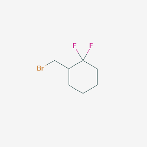 molecular formula C7H11BrF2 B2402404 2-(Bromomethyl)-1,1-difluorocyclohexane CAS No. 1871326-97-4
