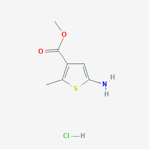 molecular formula C7H10ClNO2S B2402414 Methyl 5-amino-2-methylthiophene-3-carboxylate;hydrochloride CAS No. 1239769-40-4
