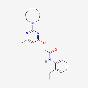 molecular formula C21H28N4O2 B2402418 N-(2-chlorobenzyl)-1-[5-(3-methylphenyl)pyrimidin-2-yl]piperidine-4-carboxamide CAS No. 1226451-19-9