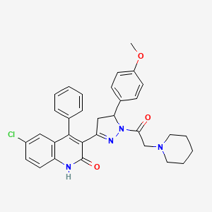 6-chloro-3-(5-(4-methoxyphenyl)-1-(2-(piperidin-1-yl)acetyl)-4,5-dihydro-1H-pyrazol-3-yl)-4-phenylquinolin-2(1H)-one