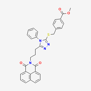 methyl 4-(((5-(3-(1,3-dioxo-1H-benzo[de]isoquinolin-2(3H)-yl)propyl)-4-phenyl-4H-1,2,4-triazol-3-yl)thio)methyl)benzoate