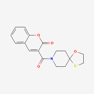 molecular formula C17H17NO4S B2402449 3-(1-氧杂-4-硫杂-8-氮杂螺[4.5]癸烷-8-羰基)-2H-色烯-2-酮 CAS No. 1351633-61-8