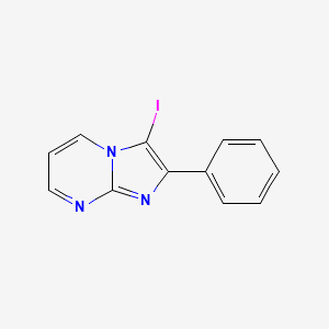 molecular formula C12H8IN3 B2402452 3-Iodo-2-phenylimidazo[1,2-a]pyrimidine CAS No. 1426142-89-3