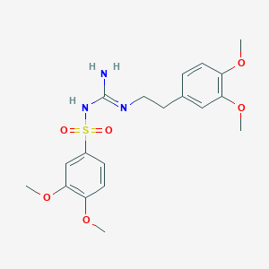 molecular formula C19H25N3O6S B2402458 N-(N-(3,4-dimethoxyphenethyl)carbamimidoyl)-3,4-dimethoxybenzenesulfonamide CAS No. 869075-52-5