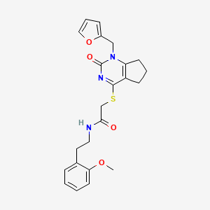 2-((1-(furan-2-ylmethyl)-2-oxo-2,5,6,7-tetrahydro-1H-cyclopenta[d]pyrimidin-4-yl)thio)-N-(2-methoxyphenethyl)acetamide