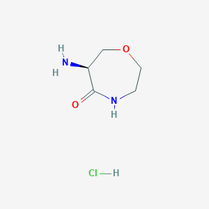 molecular formula C5H11ClN2O2 B2402463 (S)-6-Amino-1,4-oxazepan-5-one hcl CAS No. 2221988-50-5