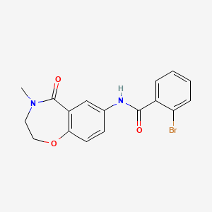 molecular formula C17H15BrN2O3 B2402467 2-溴-N-(4-甲基-5-氧代-2,3,4,5-四氢苯并[f][1,4]恶杂环-7-基)苯甲酰胺 CAS No. 922000-88-2