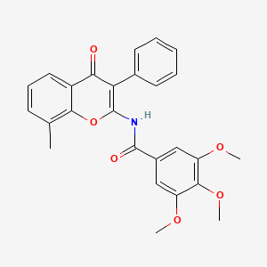 molecular formula C26H23NO6 B2402468 3,4,5-trimethoxy-N-(8-methyl-4-oxo-3-phenyl-4H-chromen-2-yl)benzamide CAS No. 883959-69-1