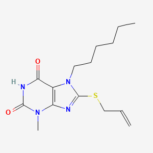 7-Hexyl-3-methyl-8-prop-2-enylsulfanylpurine-2,6-dione