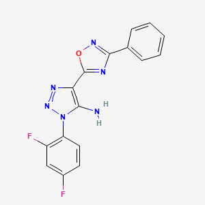molecular formula C16H10F2N6O B2402475 1-(2,4-difluorophenyl)-4-(3-phenyl-1,2,4-oxadiazol-5-yl)-1H-1,2,3-triazol-5-amine CAS No. 892761-73-8