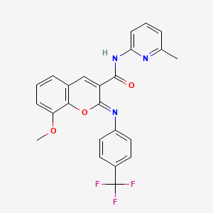 molecular formula C24H18F3N3O3 B2402481 (2Z)-8-methoxy-N-(6-methylpyridin-2-yl)-2-{[4-(trifluoromethyl)phenyl]imino}-2H-chromene-3-carboxamide CAS No. 1327183-44-7